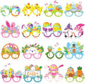 16 Pcs Easter Party Decorations Paper Glasses Bunny Photo Booth Props Supplies for Happy Spring Easter Birthday Party