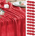 Wokceer Cheesecloth Table Runner 12Pack 10FT Red Gauze Christmas Fall Cheese Cloth Table Runner for Party Long Rustic Sheer Thanksgiving Table Runners for Baby Bridal Shower Wedding Easter Table