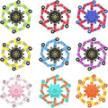 Easter Basket Stuffers Transformable Fidget Spinners,Funny Stress Relief Sensory Fidget Toys,Deformable Chain DIY Robot Fingertip Gyros Toy Party Favors Kids Easter Basket Stuffers(9PC)