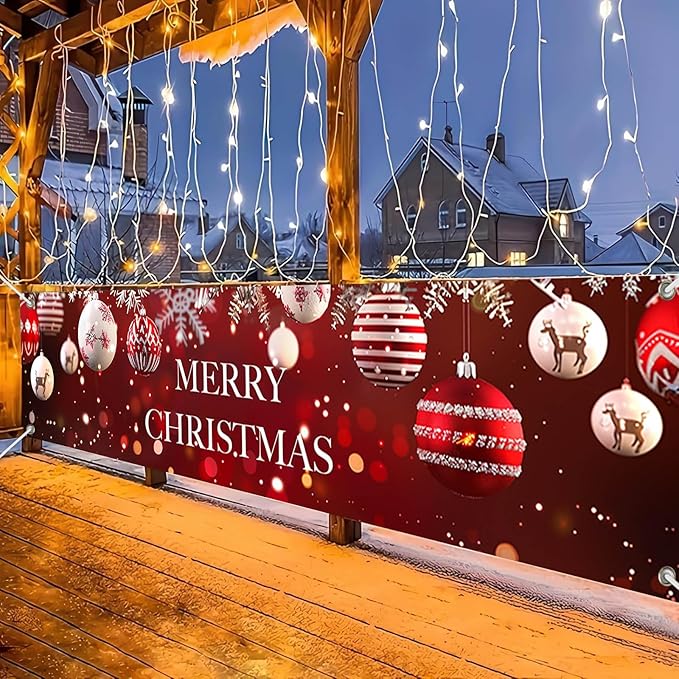 Merry Christmas Banner Christmas Backdrop 78 X 17 Inch Christmas Banner Decorations Christmas Ornament Outdoor Banner For Holiday Decorations Fence Cover Yard Sign Background Photography