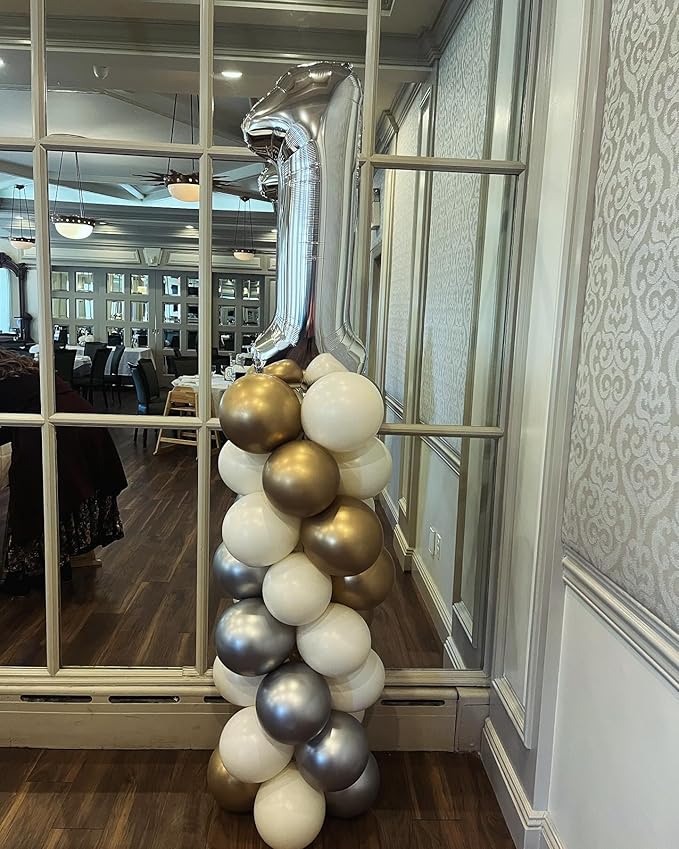Silver Number 16 Balloon 40 Inch, 16th Birthday Party Decorations for Children, Giant 16 Foil Balloon for Party Supplies