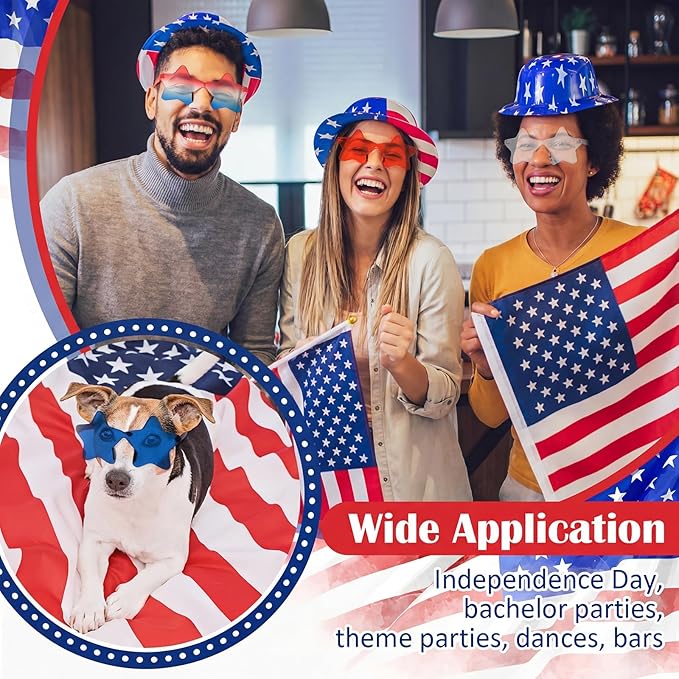 Xuhal Star Shaped Sunglasses Bulk 4th of July Star Glasses Patriotic Glasses for Christmas Independence Day Party Favors
