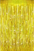 Gold Backdrops Curtains Christmas Party Decorations, Tinsel Streamers for Birthday Decorations, Photo Booth Props for Wedding, 1Pack 3.28X6.56Ft