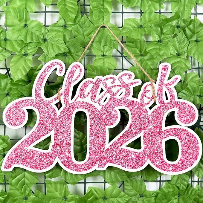 Graduation Decorations Class of 2026 Pink Graduation Decorations Rose Gold Class of 2026 Wooden Sign Graduate Photo Props for Grad Party Supplies