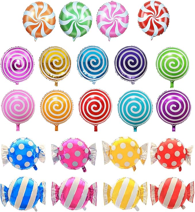 42 pcs 18" Sweet Candy Balloons, Round Lollipop Balloon, Birthday Wedding Party Balloons, Party Supplies