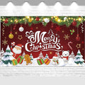 Red Green Gold Merry Christmas Backdrop Banner Photography Background for Home Garden Outdoor Wall Xmas Christmas New Year Party Decorations Supplies 72.8 * 43.3in