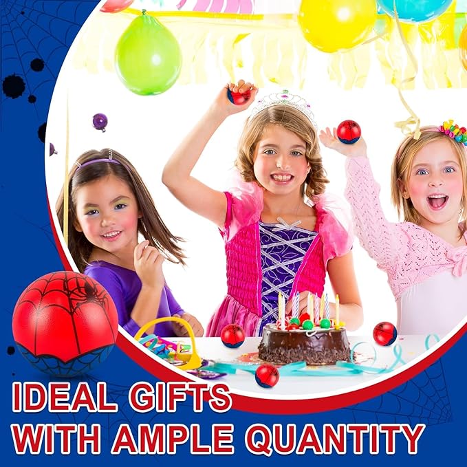 12 PCS Spider Stress Balls for Kids Party Favors, 1.97 Inch Anxiety Relief Fidget Sensory Toys, Spider Theme Squeeze Toys Bulk for Birthday Goodie Bags, Carnival Gifts & Classroom Prizes