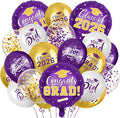 Purple and Gold Graduation Balloons Graduation Decorations 2026, 51Pcs Grad Latex Balloons and Grad Foil Balloon with Confetti Ribbons Grad Party Decorations for College High School