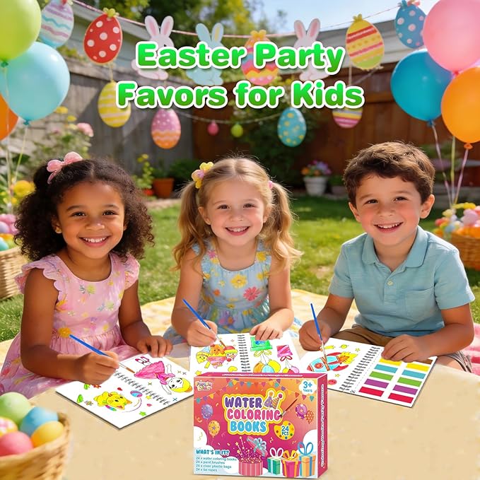 FEREDO KIDS Coloring Books Party Favors for Kids - 24 Pack Mini Water Coloring Books Paint Sets for Kids, Goodie Bags Stuffers Students Classroom Gifts Bulk, Easter Basket Stuffers Bulk