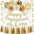 Engagement Party Decorations,Champagne-Gold Sage Congratulations Decorations includes Gold Glitter Happy Engagement Banner for Just Engaged Almost Married Party, Bachelorette Party Decorations