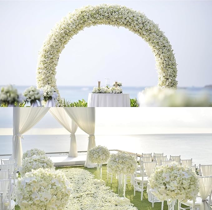 Sggvecsy Cherry Blossom Garland Artificial Cherry Flower Vines 2 Pack Hanging Silk Flowers Garland for Home Wedding Garden Party Arch Office Decor (White)