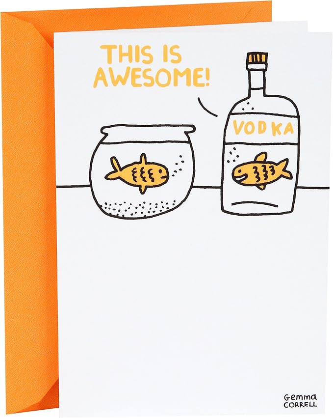 Hallmark Shoebox Funny Birthday Card (Vodka Goldfish)