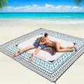 WIWIGO Beach Blanket Waterproof Sandproof Beach Mat 79" X 83"/10'x9'for 2-8 Adults Quick Drying Outdoor Picnic Mat Beach Accessories for Travel, Camping, Hiking