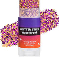 Halloween Purple Orange Hair Glitter Stick,Orange and Purple Body Face Glitter Hair Accessories,Waterproof Cosplay Chunky Glitter Makeup Sequins Body Paint