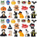 36pcs Halloween Mini Resin Figures Tiny Resin Animals Pumpkin Ghost Ornaments for Halloween Theme Miniature Garden Decorations Fairytale Garden Accessories Plant Pot Craft Decorations
