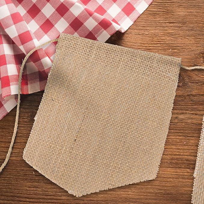 15pcs Hand-Painted DIY Burlap Banners - for Kid Adults Party Decor