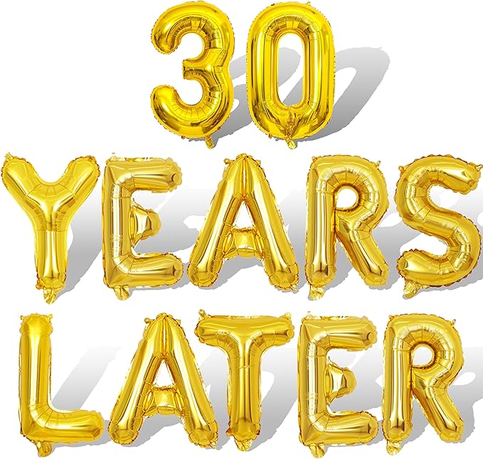 Gold 30 Years Later Letter Balloons 16in Balloon Foil Letters Decorations Party Decor Gold Letter Balloons 30 Years Later Party Supplies