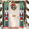 Nutcracker Christmas Porch Banners 12×71 Inch Hello Winter Merry Christmas Door Decorations Red Blue Nutcracker Soldier Banner for Front Door Wall Outdoor Holiday Seasonal Décor