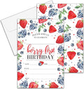 Birthday Invitations, 4"x6" Berry First Strawberry and Blueberry Birthday Party Invitations with Envelopes for Baby Girl 1st Birthday Party Decorations Supplies(20 Pieces)-C05