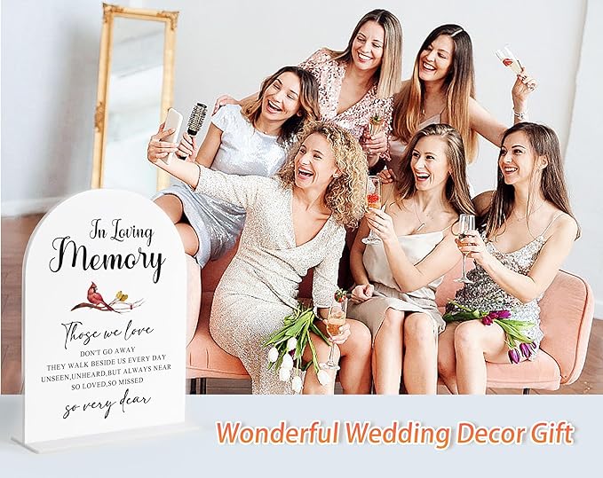 In Loving Memory Sign, White Arch Acrylic Wedding Sign, Memory Table for Ceremony and Reception Decor, Reception and Event Party, Bridal Shower Decor, Centerpiece Table Decorations Party-25