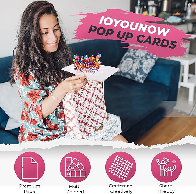 Happy Birthday Pop up Card | 3D Popup Balloons Birthday Greeting Card for Kids, Adults, Family & Friends, 5x7 Inches, Multicolor – Unique Gift for Special Birthday Occasions with Envelope