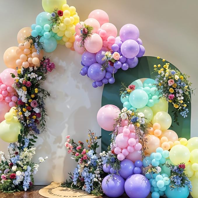 Pink Blue Green Balloon Arch Kit, 122Pcs Dusty Light Pink Baby Blue Green Pastel Balloons for Kids Girl Baby Shower Bridal Wedding Engagement Spring Birthday Flower Party Decorations