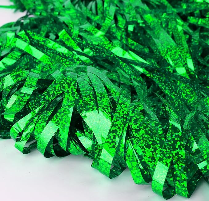 Green Backdrops Curtains Party Decorations for St Patricks Day Decoration Accessories, Tinsel Streamers Birthday Decoration Photo Booth Props for Football, 2Pack 3.28X6.56Ft
