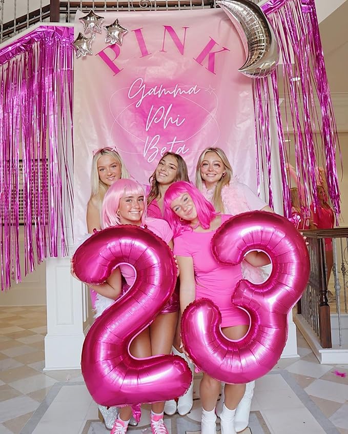 Hot Pink Number 13 Balloons 40 inch, 13 Number Balloons, 13th Birthday Decorations for Girls 13 Year Old Hot Pink Party Supplies