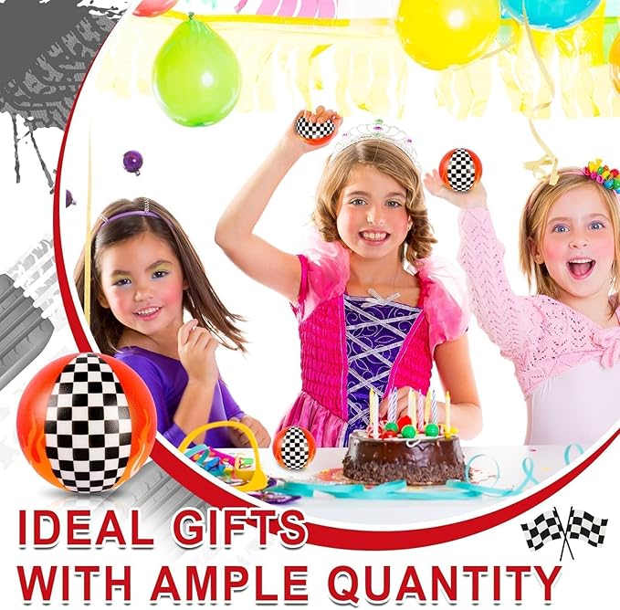 6 PCS Racing Car Stress Balls for Kids Party Favors, 2.48 Inch Anxiety Relief Fidget Sensory Toys, Racing Car Theme Squeeze Toys Bulk for Birthday Goodie Bags, Carnival Gifts & Classroom Prizes
