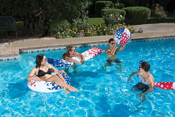 Poolmaster American Stars Inflatable Pool Floaties for Kids and Adults