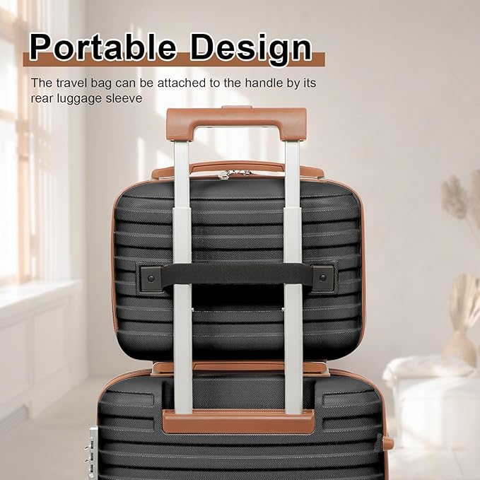 Joyway Carry on 20Inch &24 Inch Checked Luggage Set, 2-Piece Expandable Suitecase Set with Spinner Wheel, Hard Shell Suitcase with TSA Lock(Black)
