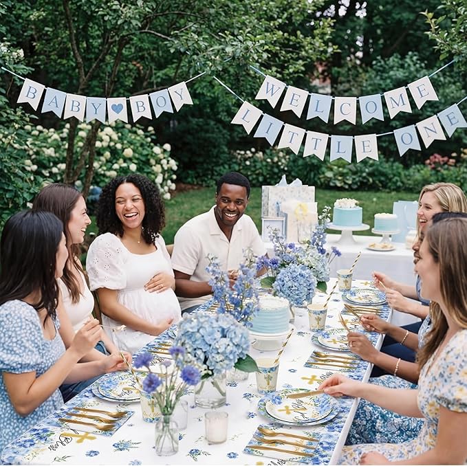 LemonRoad 452 Pcs God Bless Baptism Theme Party Decoration for 50 Gold Bless Flower Disposable Paper Plate Napkin Cup Tablecloth Cutlery Straw First Holy Communion Supplies for Christening Baby Shower