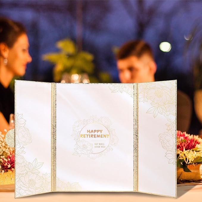 Retirement Party Decorations, Happy Retirement Guest Book Alternative, Farewell Gifts for Women Men, Farewell Party Supplies Going Away Gifts for Office Coworker (Gold)