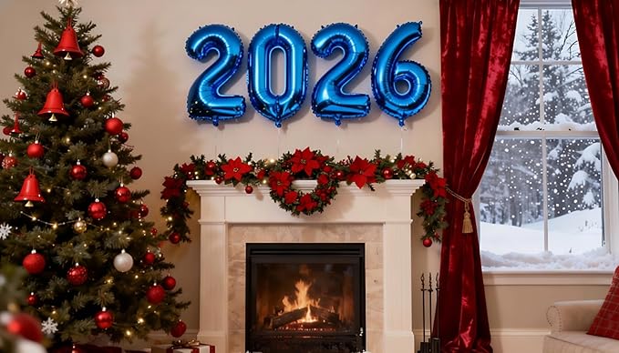 2026 Navy Blue Foil Number Balloons, 2026 Dark Blue Balloon 40 Inch for New Years, Blue Senior 2026 Nye Decor Party Graduations Birthday Supplies