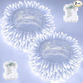 2 Pack String Lights Battery Operated with Timer, 66FT 200 LED Waterproof Battery Twinkle Lights, 8 Modes Fairy Light for Indoor & Outdoor Party Bedroom Porch Tree Christmas Decorations (Cool White)