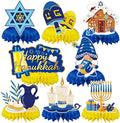 JULMELON 8PCS Hanukkah Table Decorations Honeycomb Centerpiece, Chanukah Decor Dreidel Menorah Table Toppers Happy Hanukkah Decorations for Home Party Favors Supplies