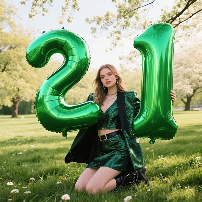 40 Inch Green Number 12 Digital Balloon,Jumbo Mylar Foil Helium Balloon for 12 Balloons for Birthday Party,Wedding Anniversary Party Decorations