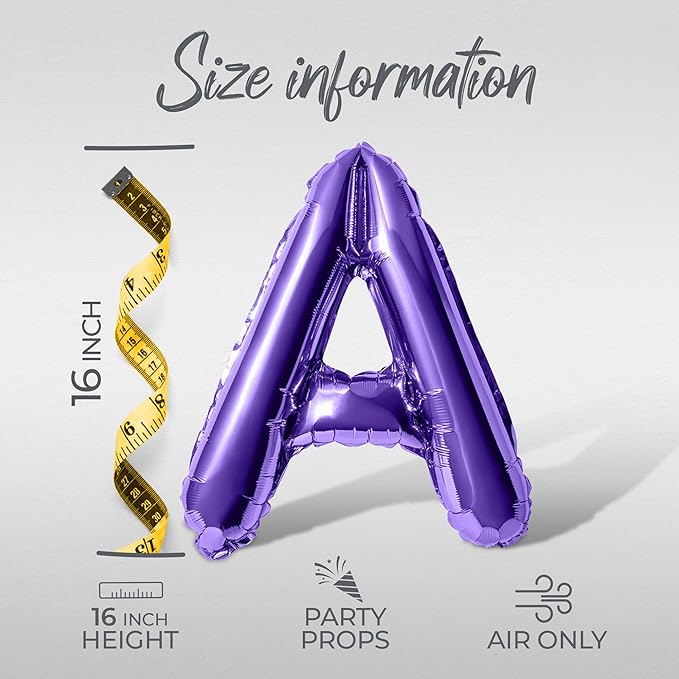 Letter Balloons - LETS GET SPICY 16" Inch Alphabet Letters Foil Mylar Balloon Bachelorette Party Banner (Purple)
