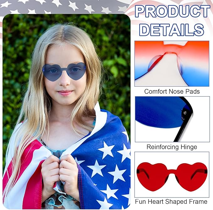 Heart Sunglasses 12/18/24 Pcs Heart Shaped Glasses for Women Cute Funny Party Glasses Party Favors Accessories