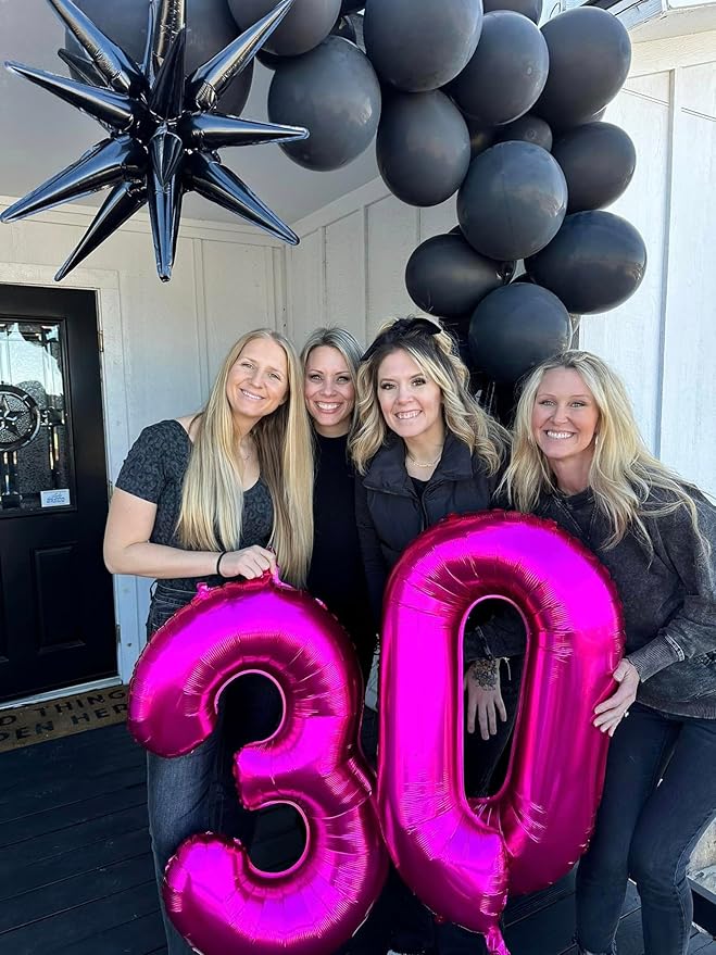 Hot Pink Number 20 Balloons 40 inch, 20 Number Balloons, 20th Birthday Decorations, 20 Year Old Women Hot Pink Party Supplies