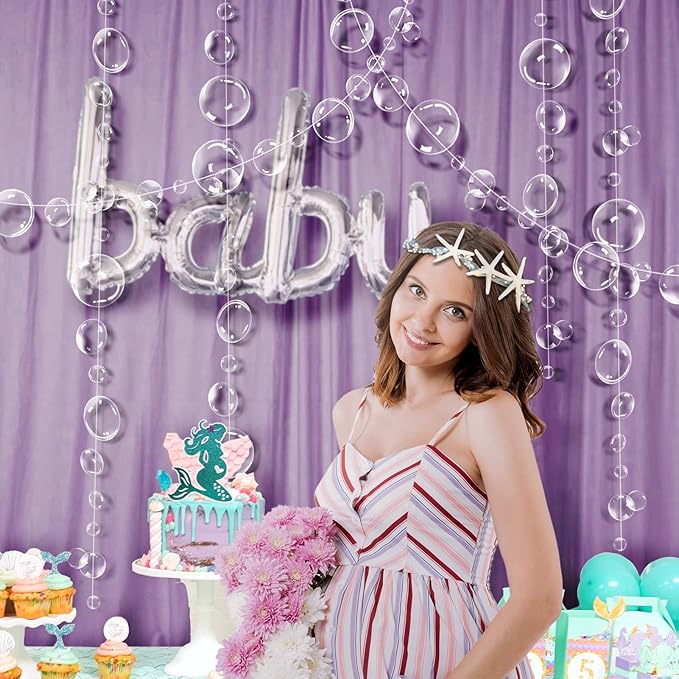 Decor365 Under the Sea Party Decorations White Bubble Garlands Little Mermaid Birthday Decorations Bday Hanging Streamer Beach Banner Decor Underwater Backdrop Kids Ocean Party Supplies
