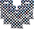 Mikzhskr 30Pcs Race Car Party Favors Bag Black and White Iridescent Laser Checkered Candy Bags Soccer Theme Goodie Bags with Handles for Kids Race Car Birthday Party Supplies