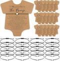 Henoyso 25 Sets Baby Shower Bracelets Adjustable Wish Bracelets Card Heart Charm Baby Shower Party Favor for Guest Gender Reveal Gifts(Kraft)