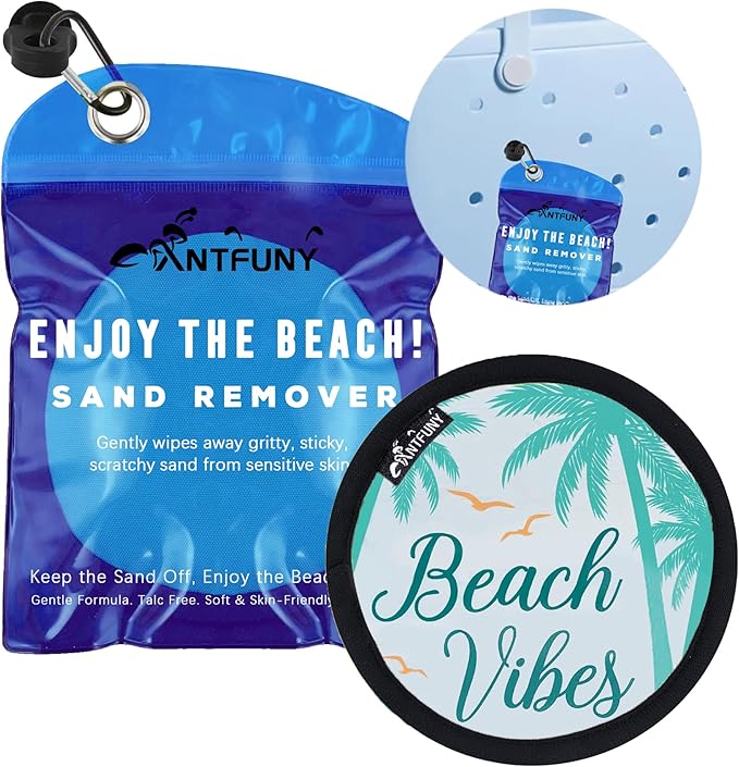 Antfuny Sand Remover for Beach Cleaner Eraser for Family Kids Women Wipe Off Mitt Duster Brush Trip Honeymoon Essential Gift Costa Rica Must Haves Resort Rio de Janeiro Punta Cana Towel