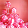 Red Tie Dye Balloons 30PCS 12 Inch Agate Marble Latex Swirl Balloons For Tie Dye Birthday Party Supplies,Candyland,Bachelorette,Fun Hippie Party Decorations