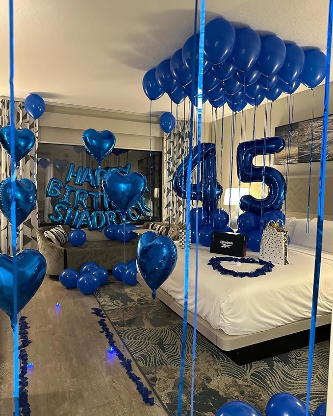 Navy Blue Number 50 Balloon 40 inch, 50 Number Balloons, 50th Navy Blue Birthday Decorations, 50 Year Old Women Men Blue Party Supplies