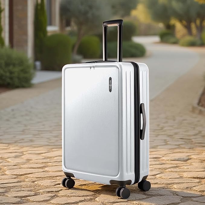 TRAVELARIM 24 Inch Luggage with Spinner Wheels, Hard Shell Suitcase with TSA Locks for Luggage, Travel Large Suitcase, Expandable Hard Shell Suitcases, White