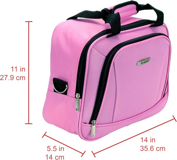 Rockland Fashion Softside 2 Piece Luggage Set, Expandable, (14" Tote/19" Upright), Pink