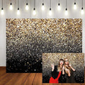 Dudaacvt 7x5FT Black and Gold Backdrop Gold Spots Backdrop Vintage Background for Birthday Wedding New Year’s Eve, and Party Decorations
