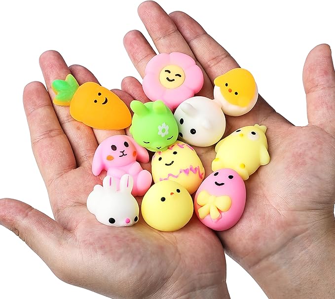 Mr. Pen- Easter Squishy Toys for Kids, 12 Pack, Washable Twistable Stretchy Squishies, Soft Stress Relief Sensory Toys for Squeezing, Easter Egg Fillers, Party Favors & Classroom Rewards